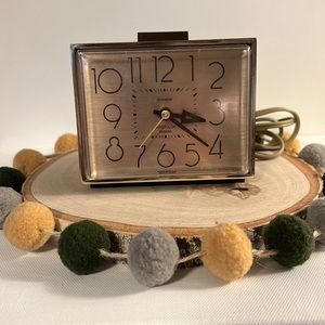 Westclock mid-century wood grain look alarm clock